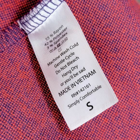 LuLaRoe Carly Small Jacquard Purple Pink Geometric High Low A-Line Swing Dress - Picture 4 of 9